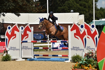 Twenty-year-old Veteran Allihies Fir Baoi beats the youngsters in the Pony Restricted Rider 1.10m Championship Final